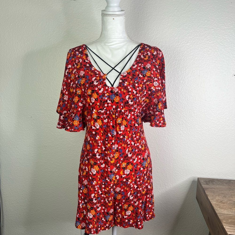 19 copper floral romper